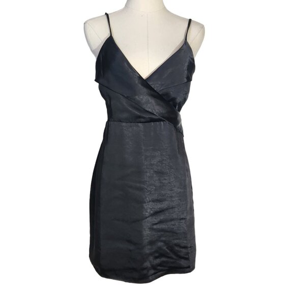 Lulus Stay Celebrating Black Satin Bodycon Mini Dress Women's Size S - Picture 1 of 16